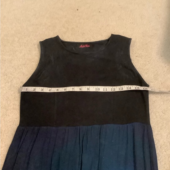 Motel Rocks Urban Outfitters Black Blue Purple Sunset watercolor Maxi Dress LG. - Picture 8 of 12